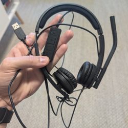 USB Wired Headset with Microphone – Volume Controls, Great for Calls