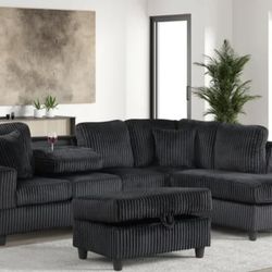New sectional with ottoman and free delivery