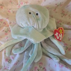Ty Beanie Baby "Goochy" Jellyfish Retired Rare w/ Tag error 1(contact info removed) Blue Green
