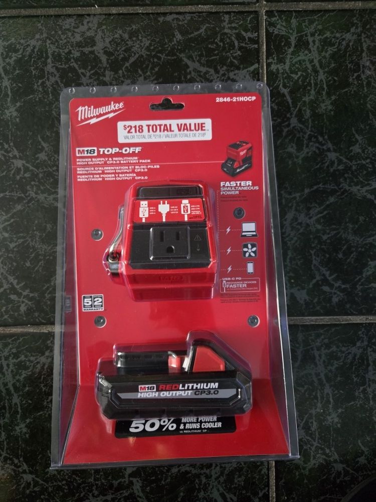 Milwaukee Top Off with battery