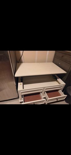 White Lift-Top Coffee Table with Storage Drawers