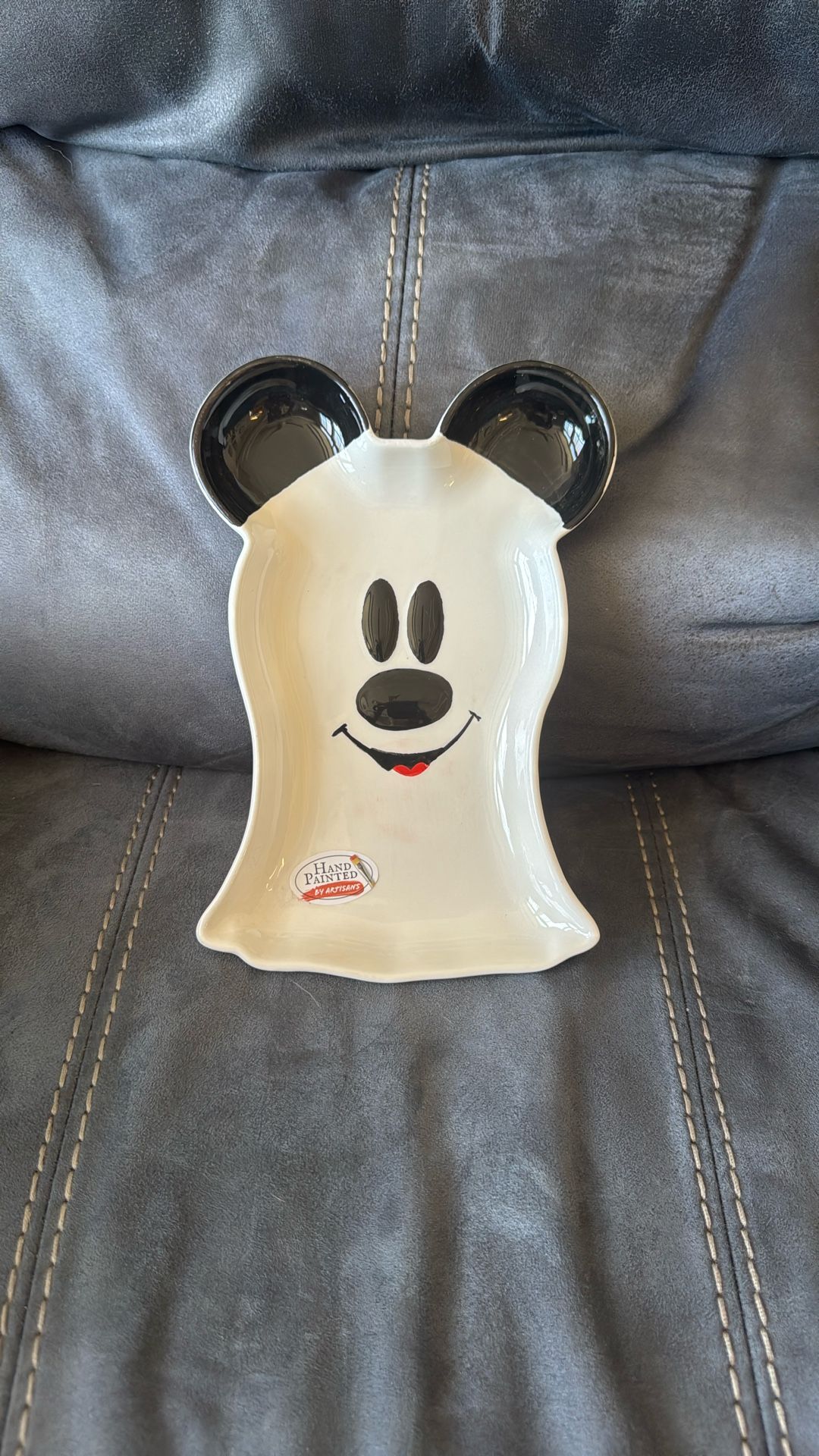 New Disney Mickey Mouse Ghost Plate Tray Hand Painted