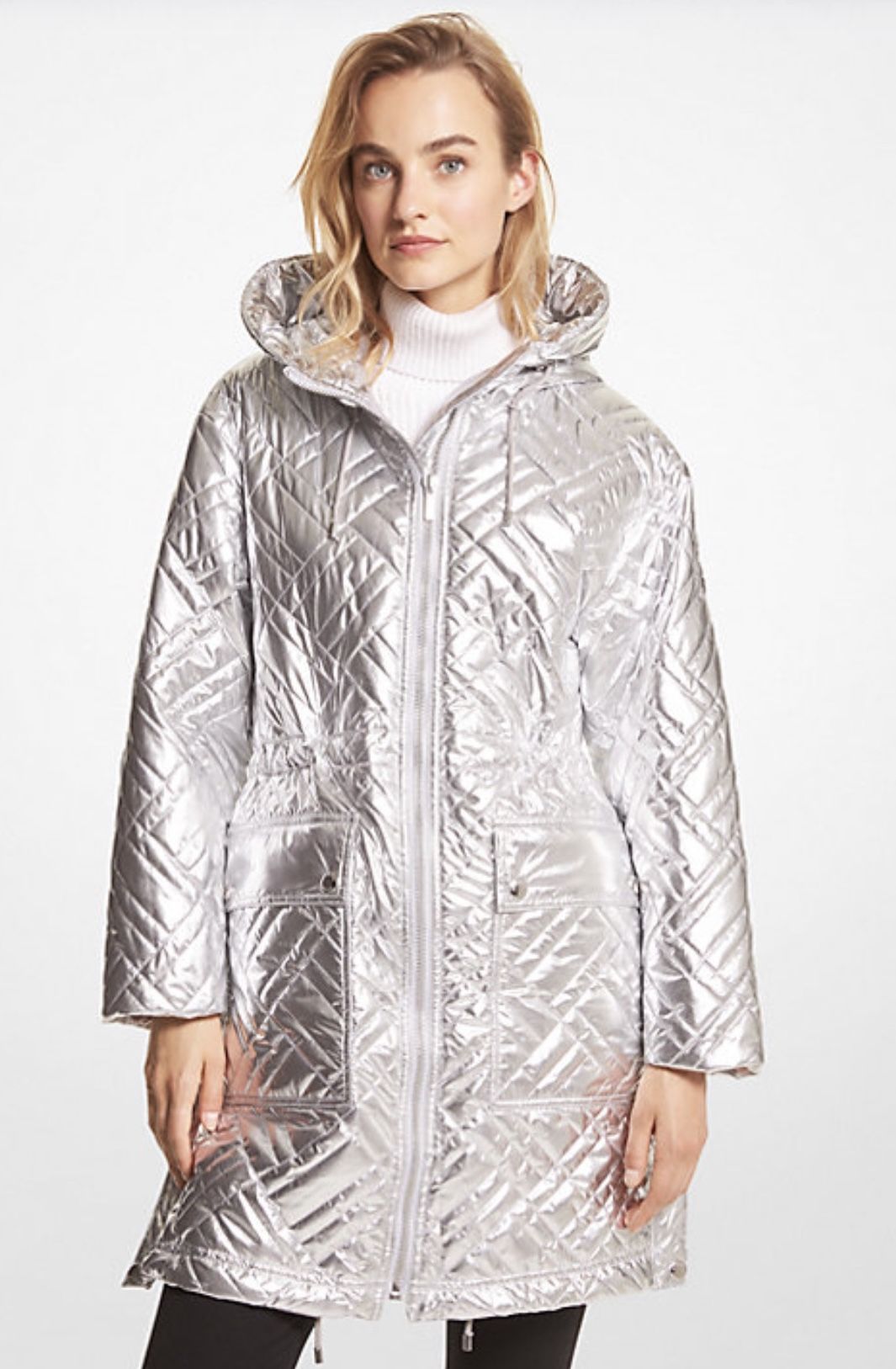 Michael By Michael Kors Metallic Puffer Jacket