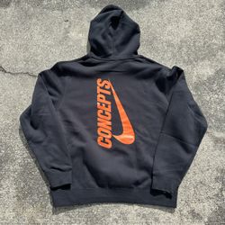 Nike Concepts Pullover Hoodie Black Orange Lobster Streetwear SB Skate 