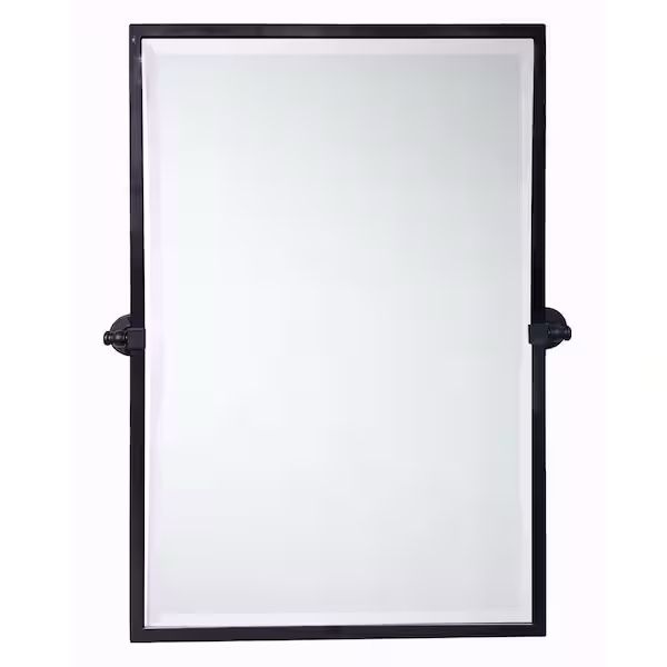 Matte Black Pivot Wall Mirror – 24x36” Modern Vanity Style