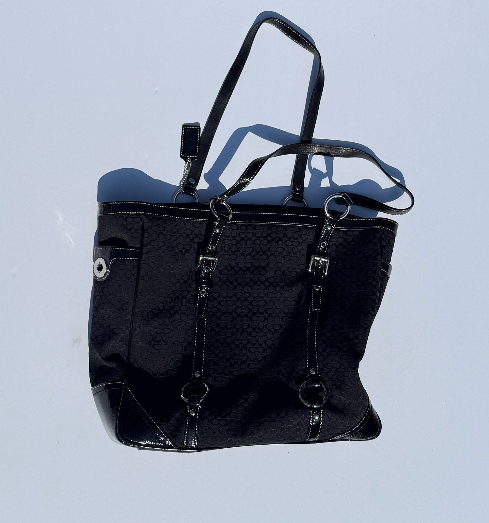 Coach Black Signature Tote Shoulder Bag