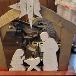 Wood Nativity Scene Outdoor Decoration 