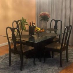Glass Table W/ 4 Chairs