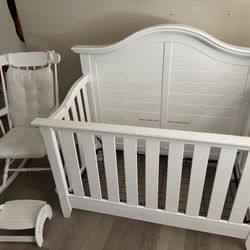 Baby Crib And Adult Rocking Chair Set