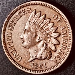 1861 U.S. INDIAN HEAD PENNY CENT COIN (XF-Extra Fine)