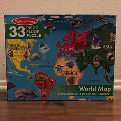 Melissa & Doug 33 Pc World Map Floor Puzzle