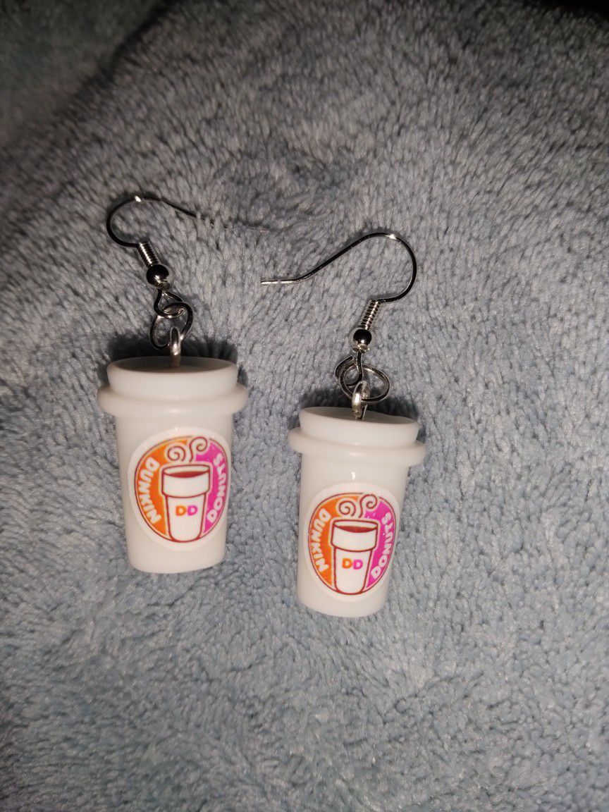 Dunkin Donuts Earrings NEW Coffee Cup Charm Earrings 