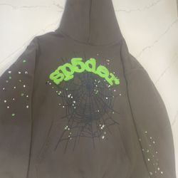 Sp5der hoodie wait web slate grey