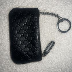 Microguccissima Key Ring Coin Case Black Gucci 