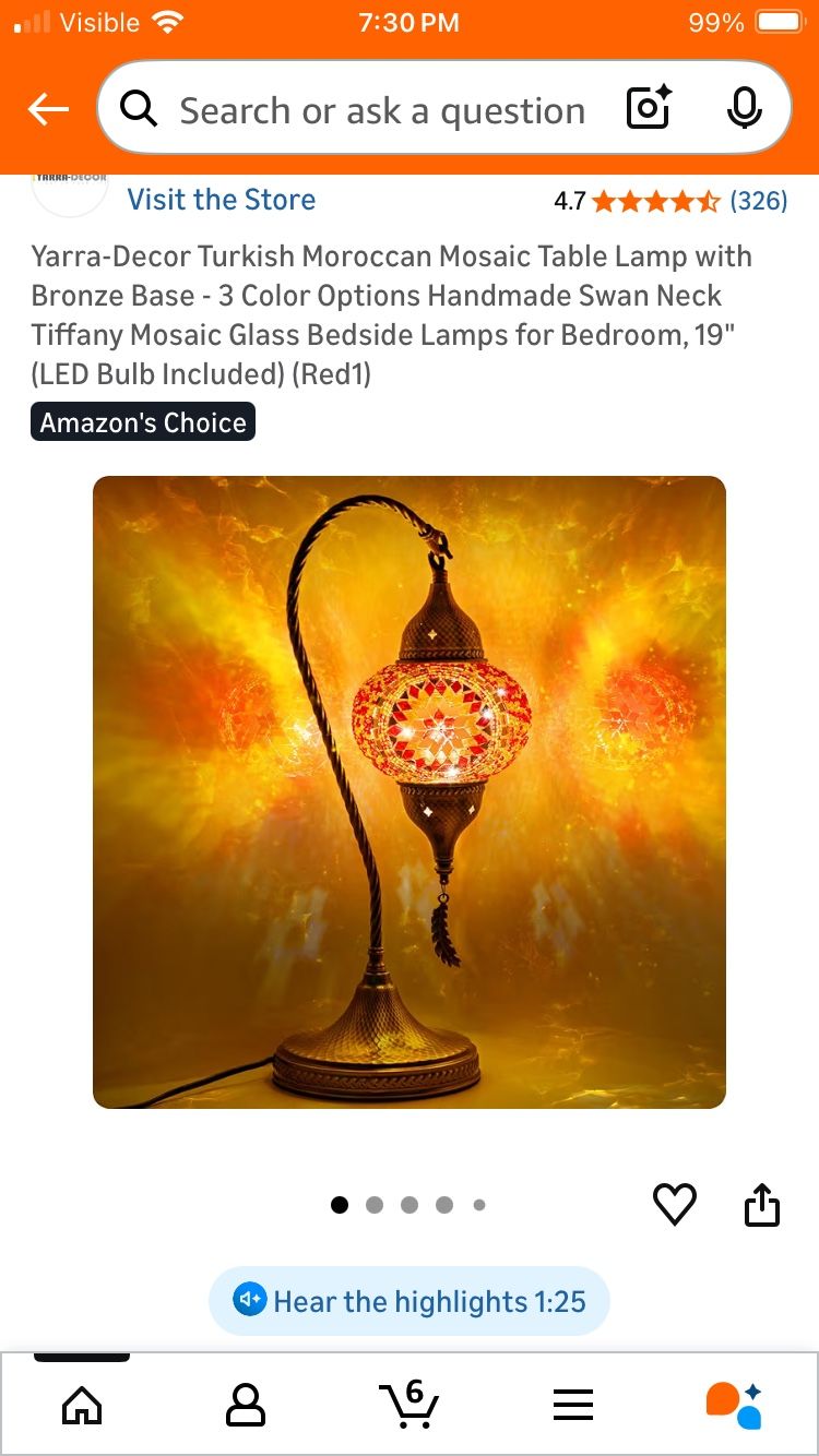 Turkish Moroccan Mosaic Table Lamp