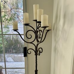  Wrought Iron Floor Candle Holder 