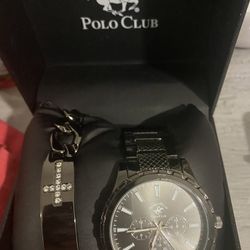 Man Polo Watch And Bracelet 