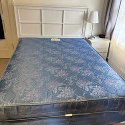 Full Headboard, Rails, Box Springs and Mattress