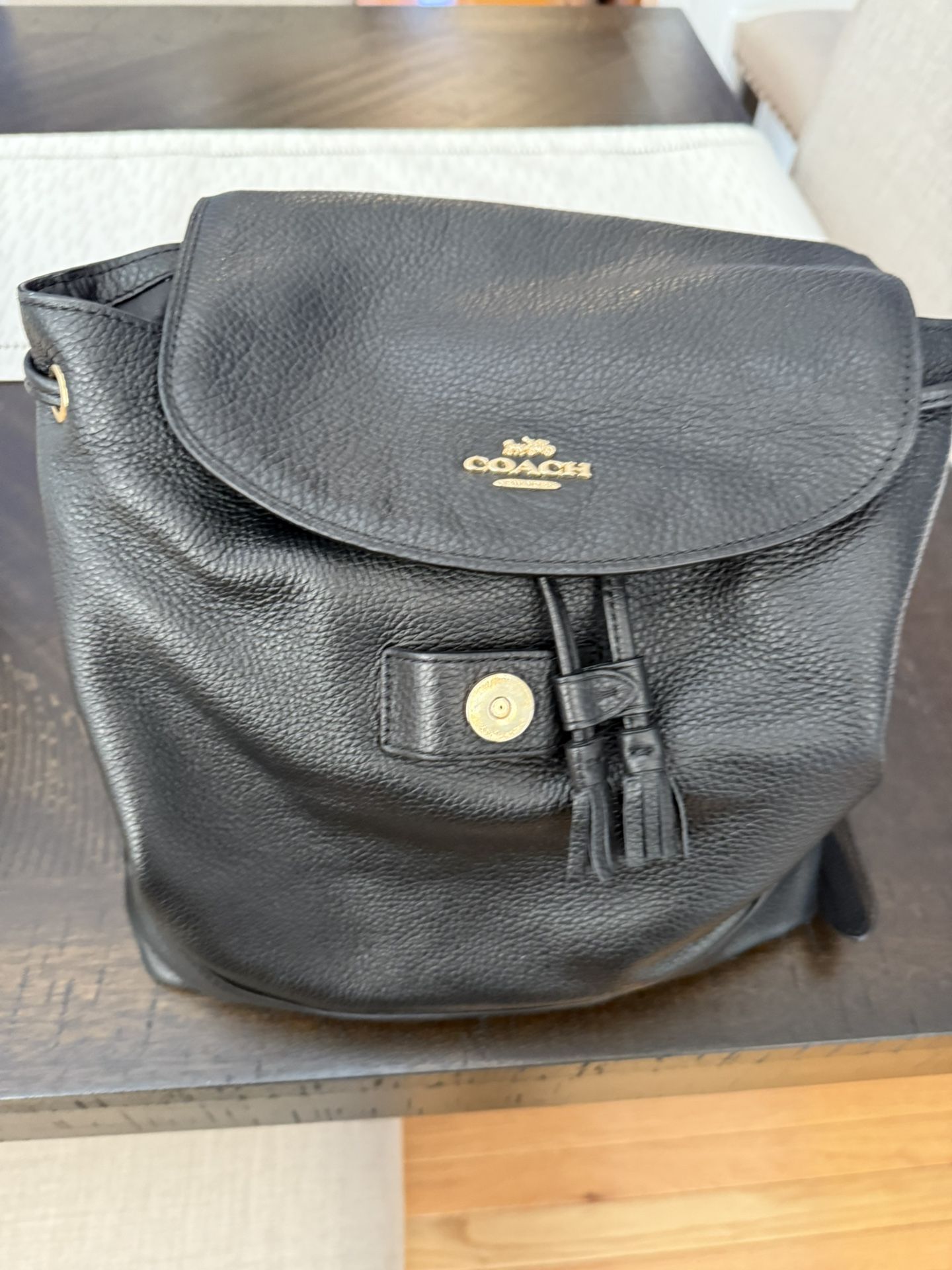 Gently Used Authentic Coach Black Backpack Purse