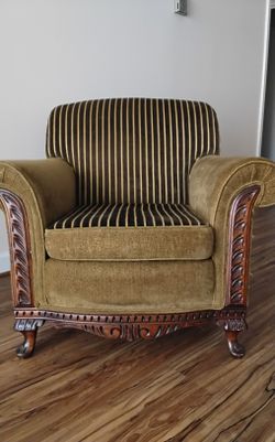 Club Chair, Vintage Carved