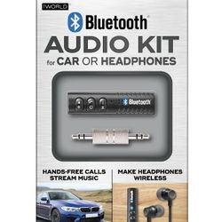iWorld Bluetooth Wireless Audio Car Kit - black 3.5mm AUX to Bluetooth Adapter