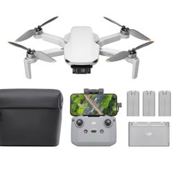 DJI Mini 4K Fly More Combo, Drone with 4K UHD Camera for Adults, Under 249 g, 3-Axis Gimbal Stabilization, 10km Video Transmission, Auto Return, 3 Bat