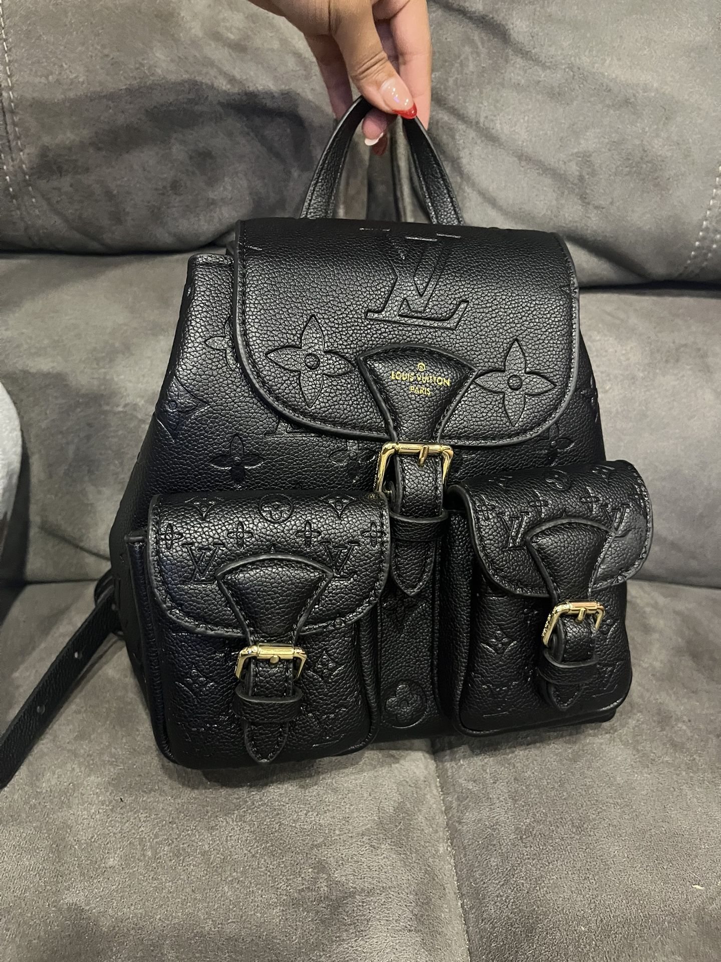 LV- Black Designer Backpack