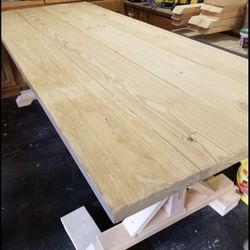Custom Made Dining Table And Bench 