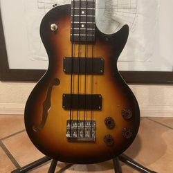 Les Paul Single Cut Semi-Hollow Electric Bass Guitar by Davison with TAPE-WOUND strings and Anti-Neck Dive mod FREE TUNER FULLY SET UP & READY TO PLAY