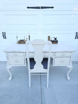 Desk And Chair Set Solid Mahogany Antique