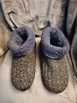 Knit Bootie Slippers with Sherpa Lining