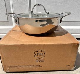 Caserola de 3-qt de acero inoxidable de princess house