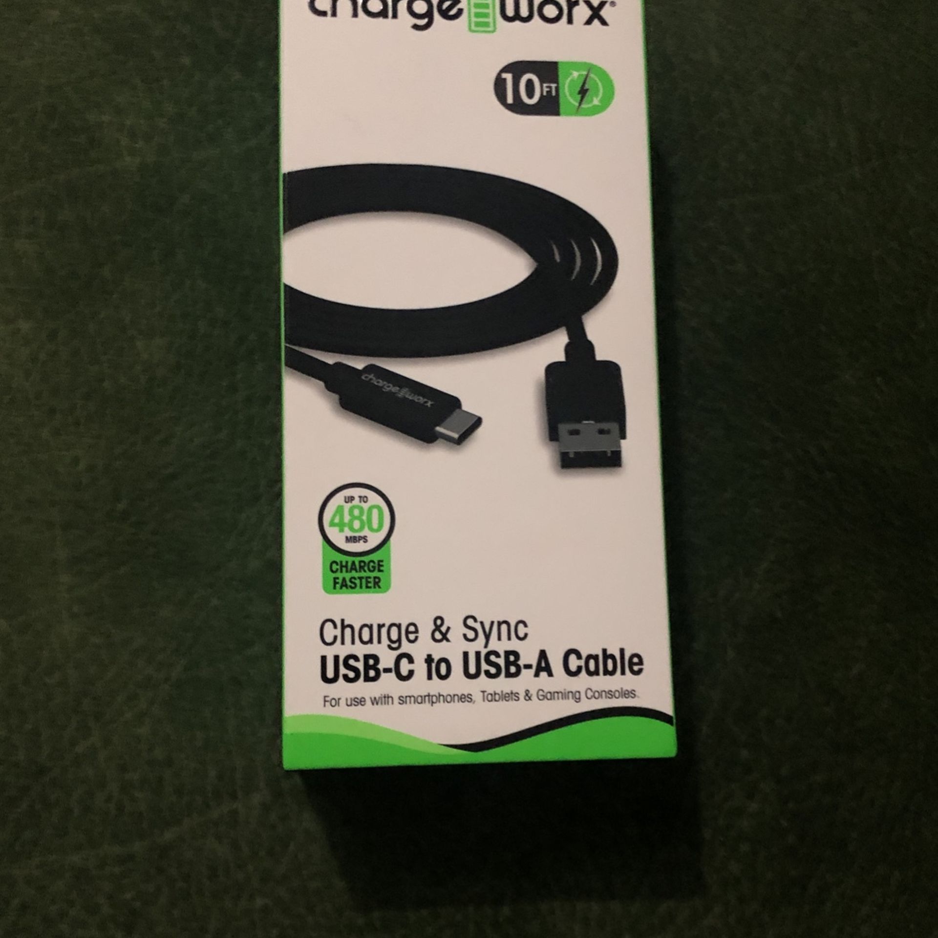 Chargeworx 6ft USB-C to USB-A Sync & Charge Cable