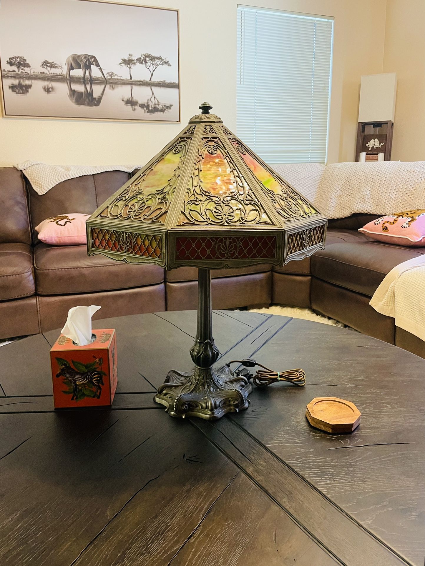 Antique Lamp/Slag Glass Lamp