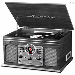 Victrola VTA-200B Wooden 6-In-1 Nostalgic Classic Turntable with Bluetooth