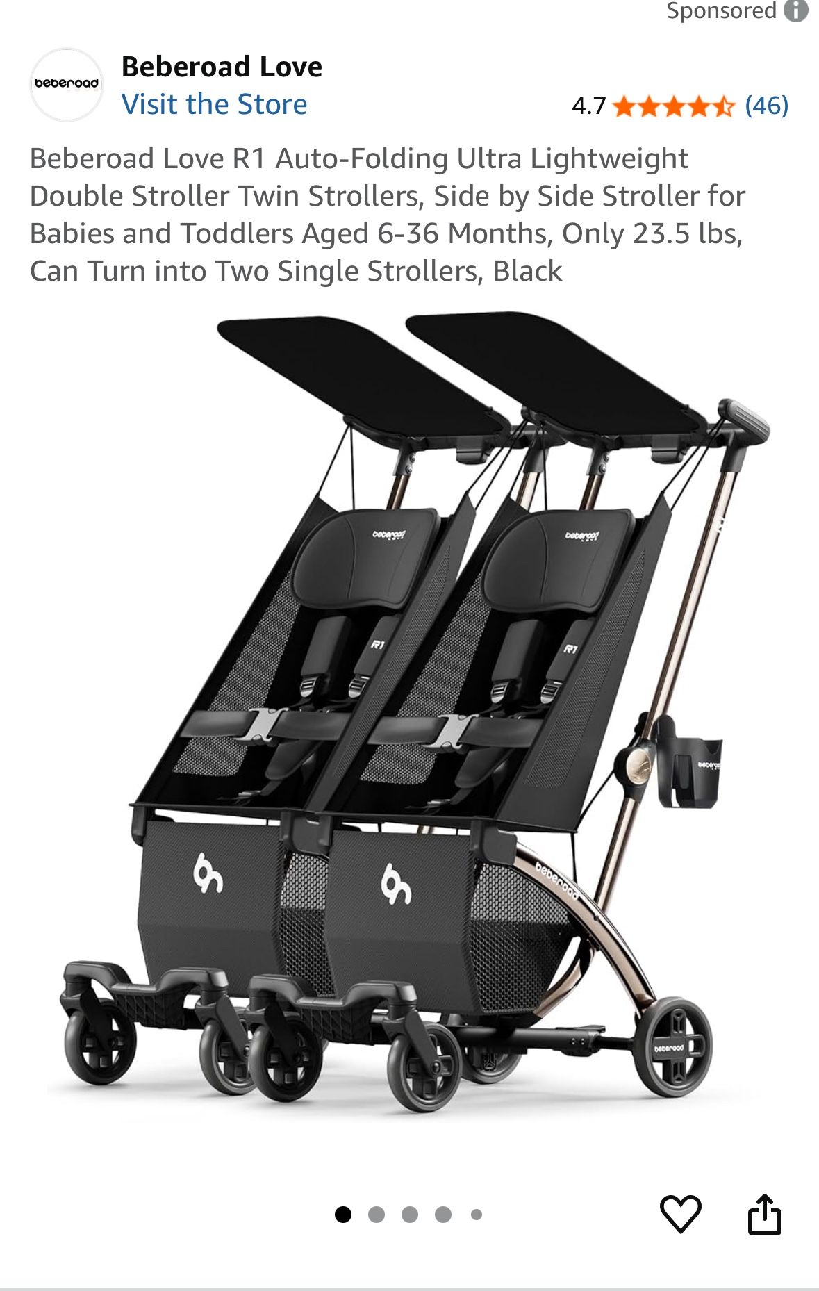 New! Baberoad Single To Double Stroller