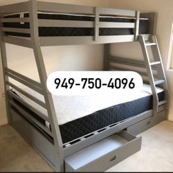 Twin/Full Bunk Bed + 2 Mattress 
