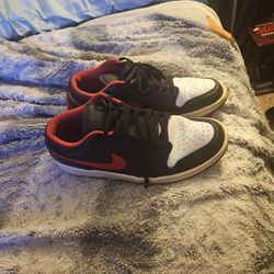 Nike Air Jordan 1 Low White Toe Shoes Black Fire Red Size 10