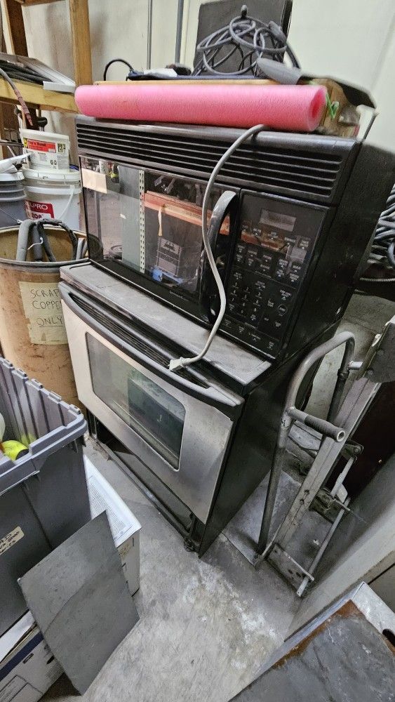 GE Under Cabinet Microwave And Stainless Steel Oven