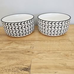 2 Ceramic Dog Food Bowls