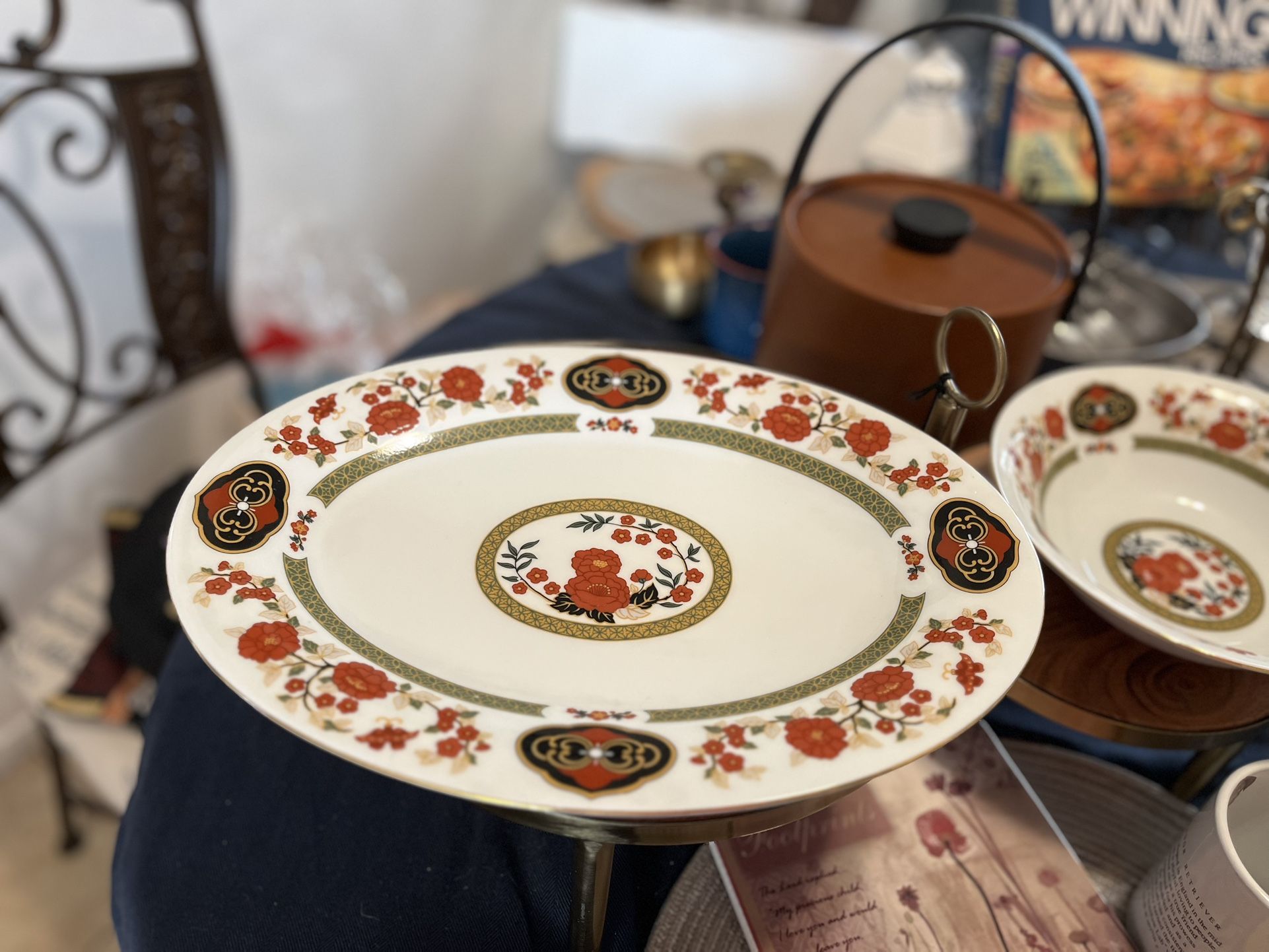 LiLing Fine China Serving Platter And Matching Serving Bowl