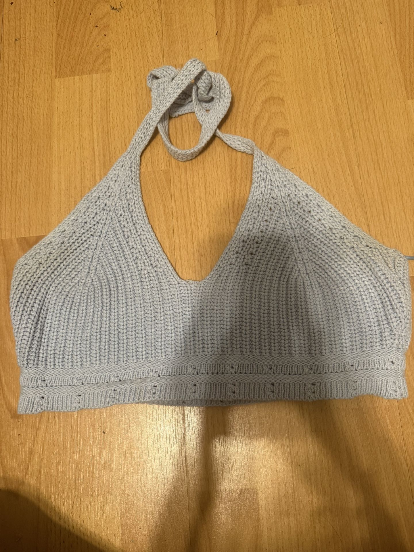 Nectar crochet halter top in baby blue #crochet #halterneck