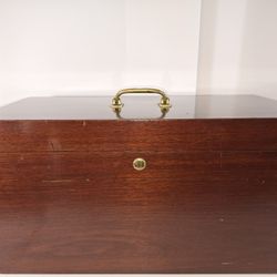 Large Antique C Georgian Style Wood Tea Caddy