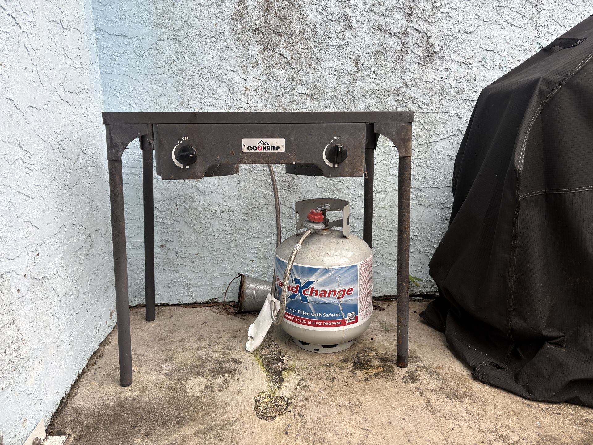 2-Burner Outdoor Propane Cook Stand + Large Griddle Top