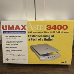 Umax Astra 3400 Flatbed Scanner  Full page scanner 600 x 1200 