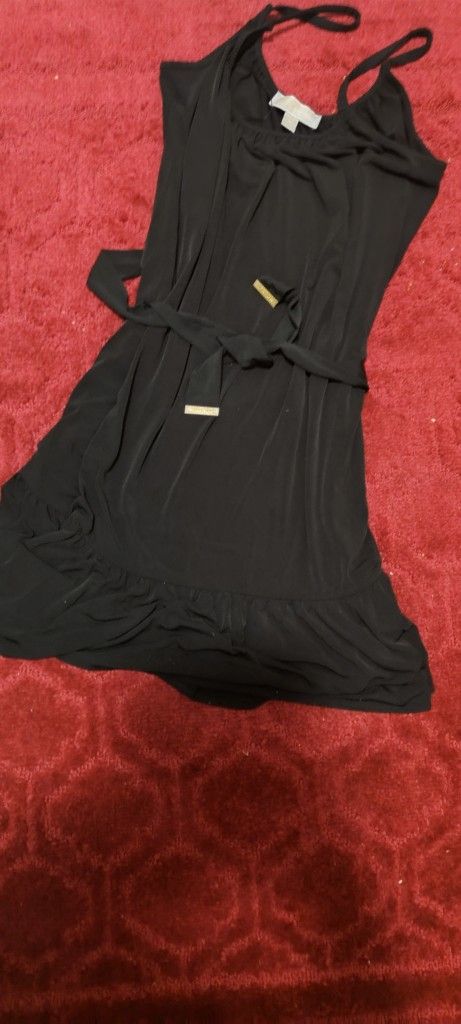 Michael Kors Dress Black With Gold Tip Belt