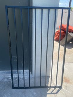 Black metal gate