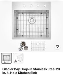 Glacier Bay Drop-In Stainless Steel Kitchen Sink