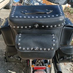 Motorcycle Leather Saddle Bags 🎒