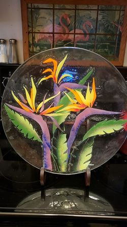 Handpainted Glass Platter
